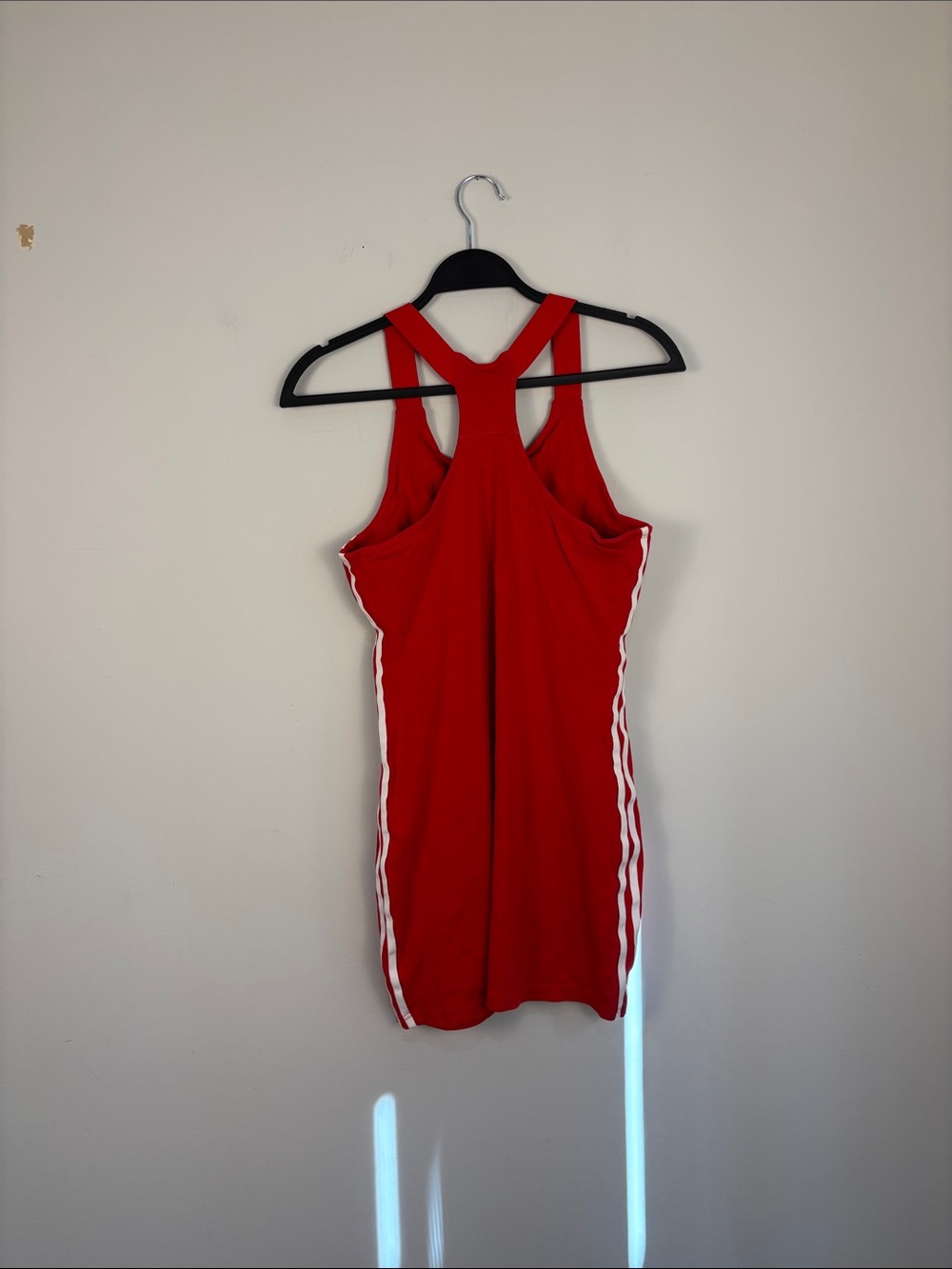 Adidas Originals Adicolor Racerback Red Dress with White Stripes Size Medium - Picture 4 of 15